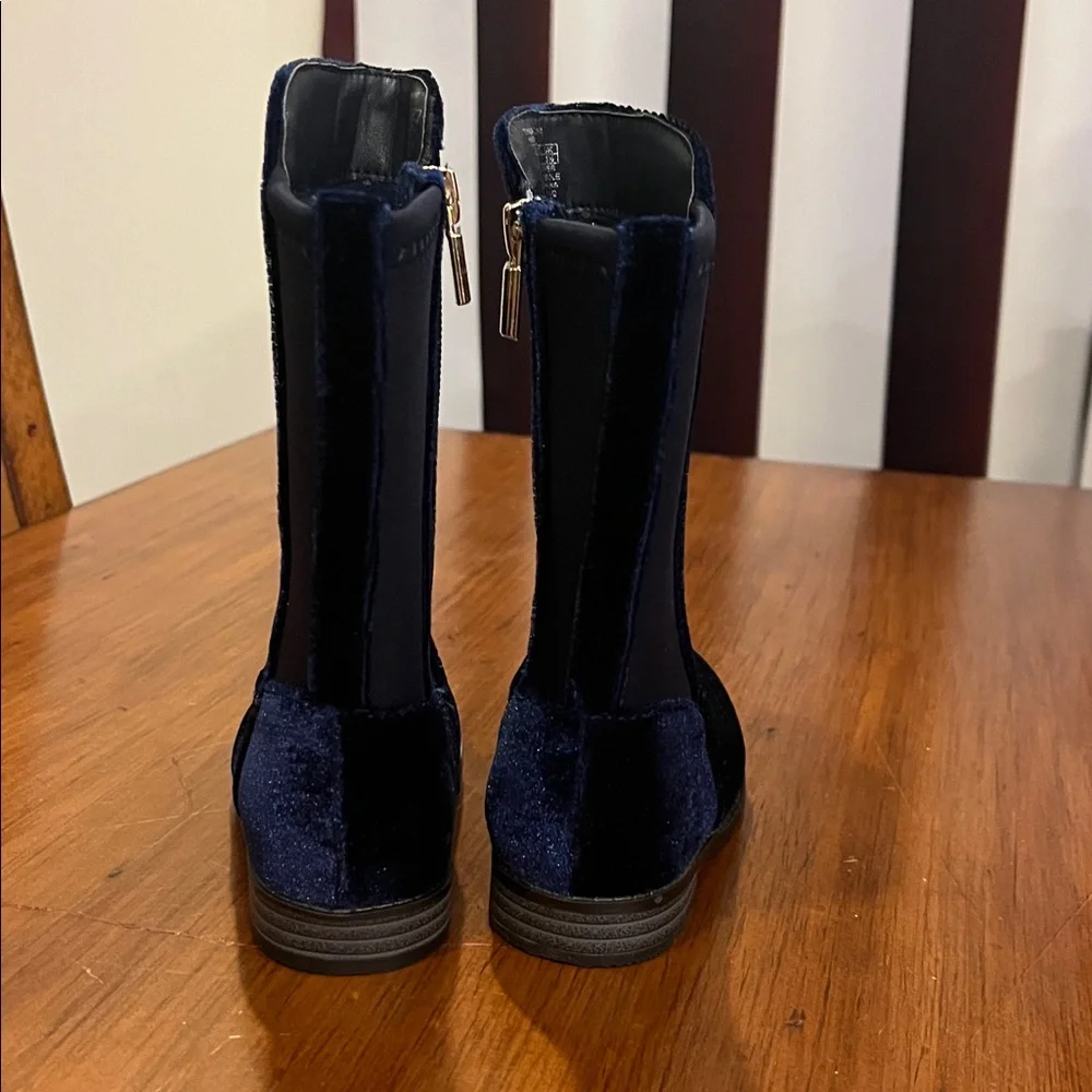 Michael Kors Emma Lily velour Boots new navy blue Girls Toddlers Size 7
